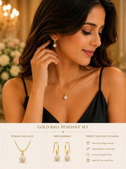 Gold plated Round Pendent Set